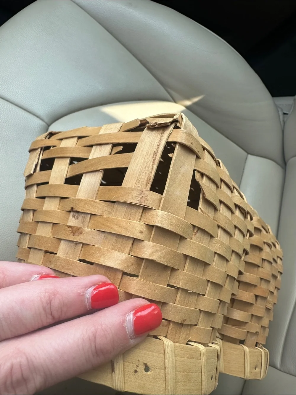 Handwoven Natural Brown Double Basket Organizer